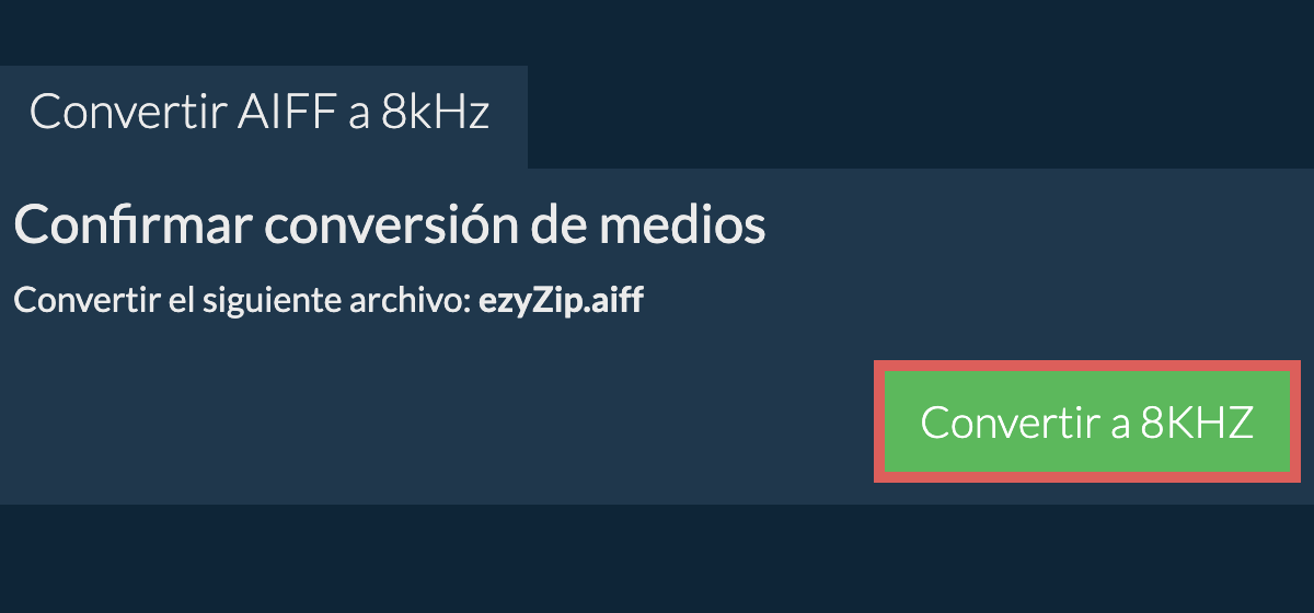 Convertir aiff a 8kHz