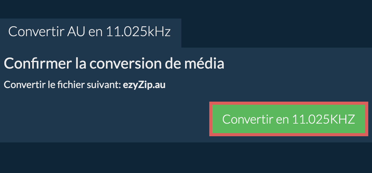 Convertir au en 11.025kHz