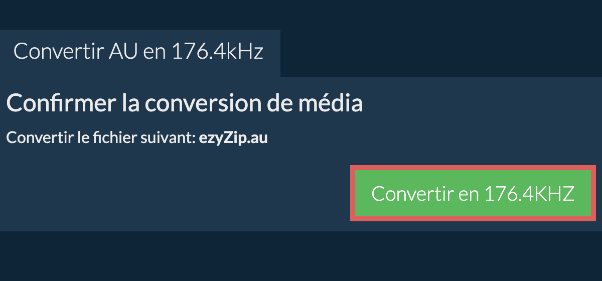 Convertir au en 176.4kHz