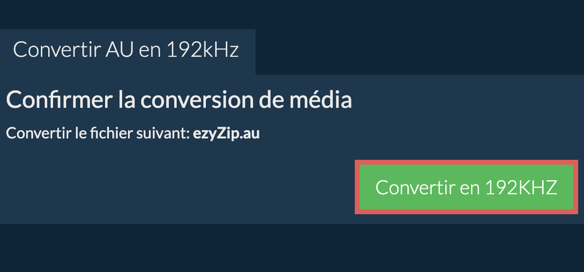 Convertir au en 192kHz