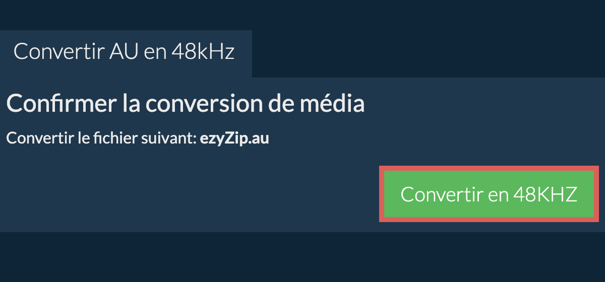 Convertir au en 48kHz