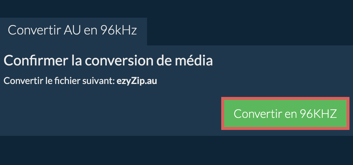 Convertir au en 96kHz