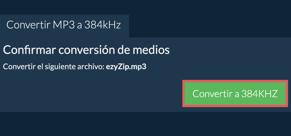 Convertir mp3 a 384kHz