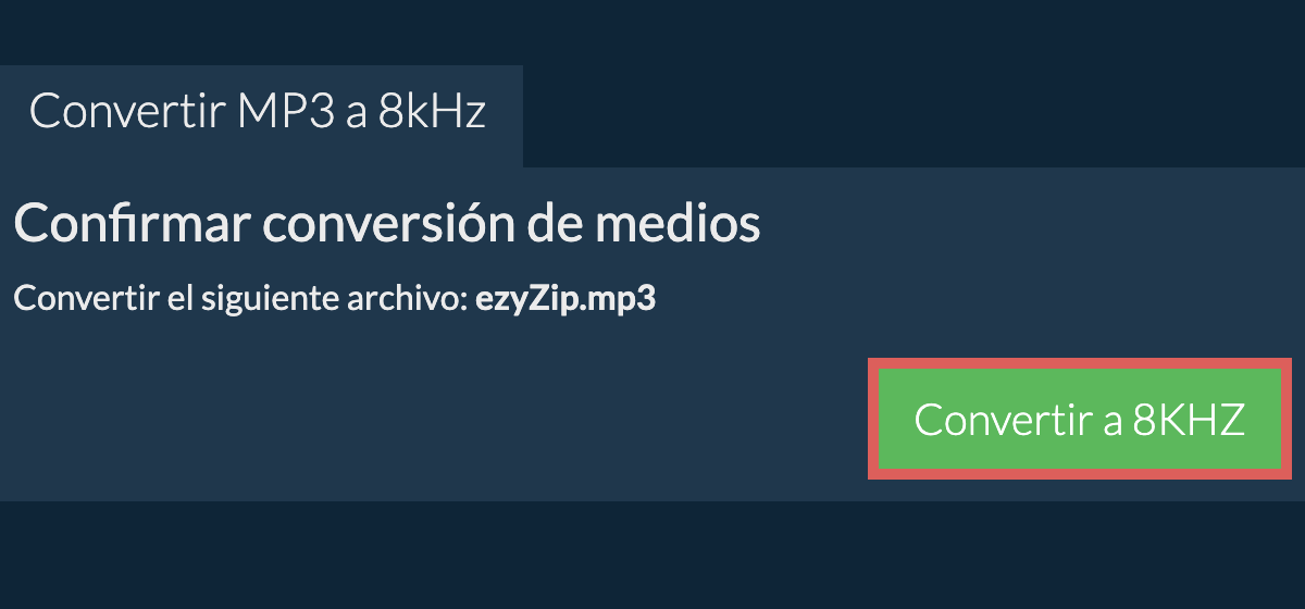 Convertir mp3 a 8kHz