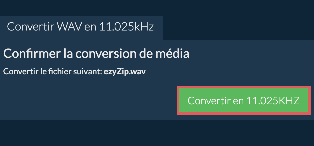 Convertir wav en 11.025kHz