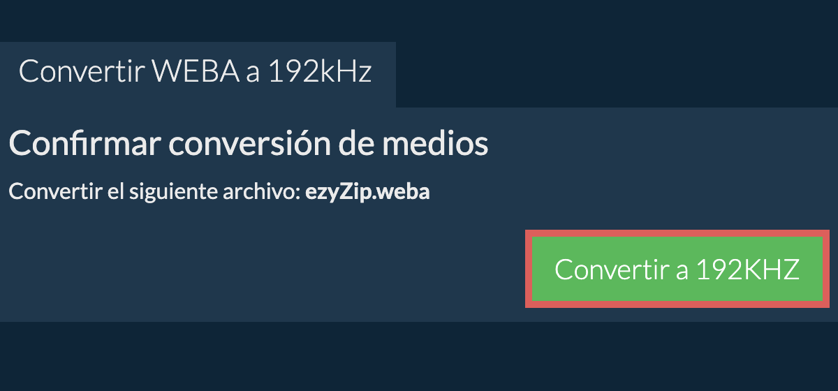 Convertir weba a 192kHz