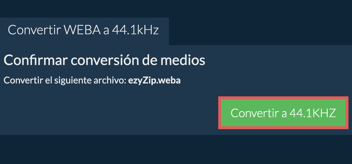 Convertir weba a 44.1kHz