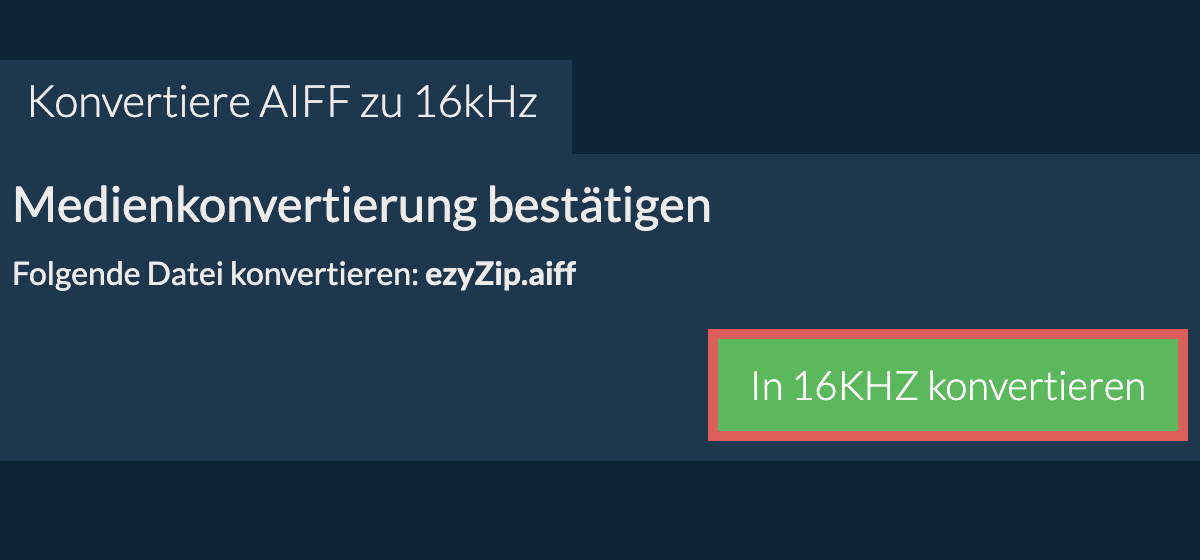 Konvertiere aiff zu 16kHz