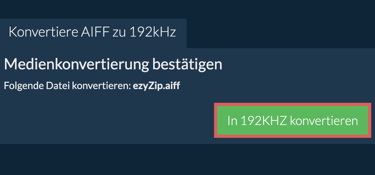 Konvertiere aiff zu 192kHz