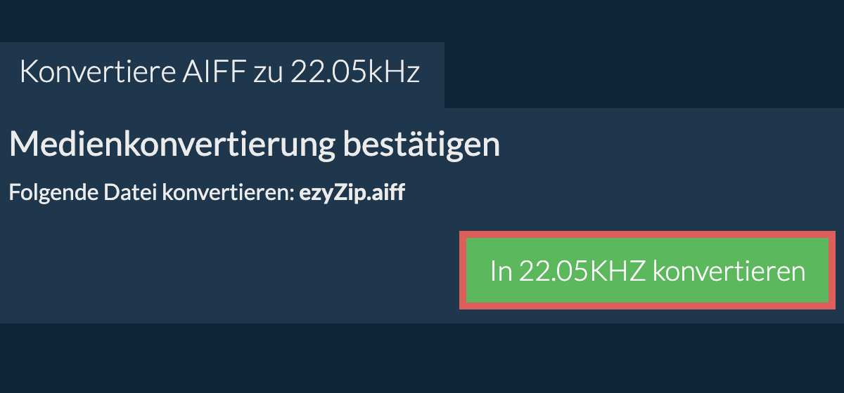 Konvertiere aiff zu 22.05kHz