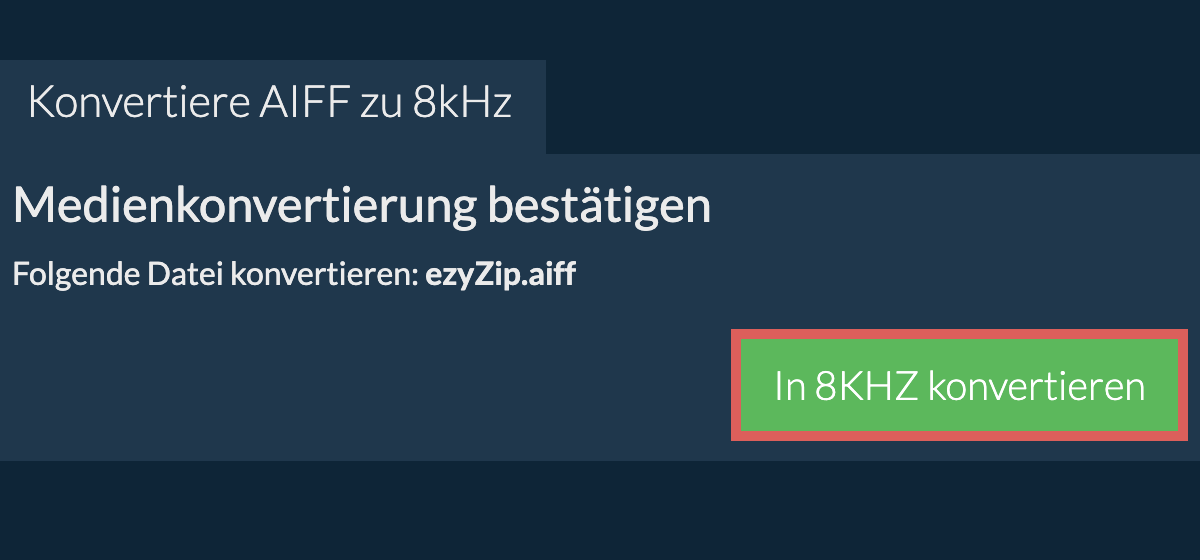 Konvertiere aiff zu 8kHz