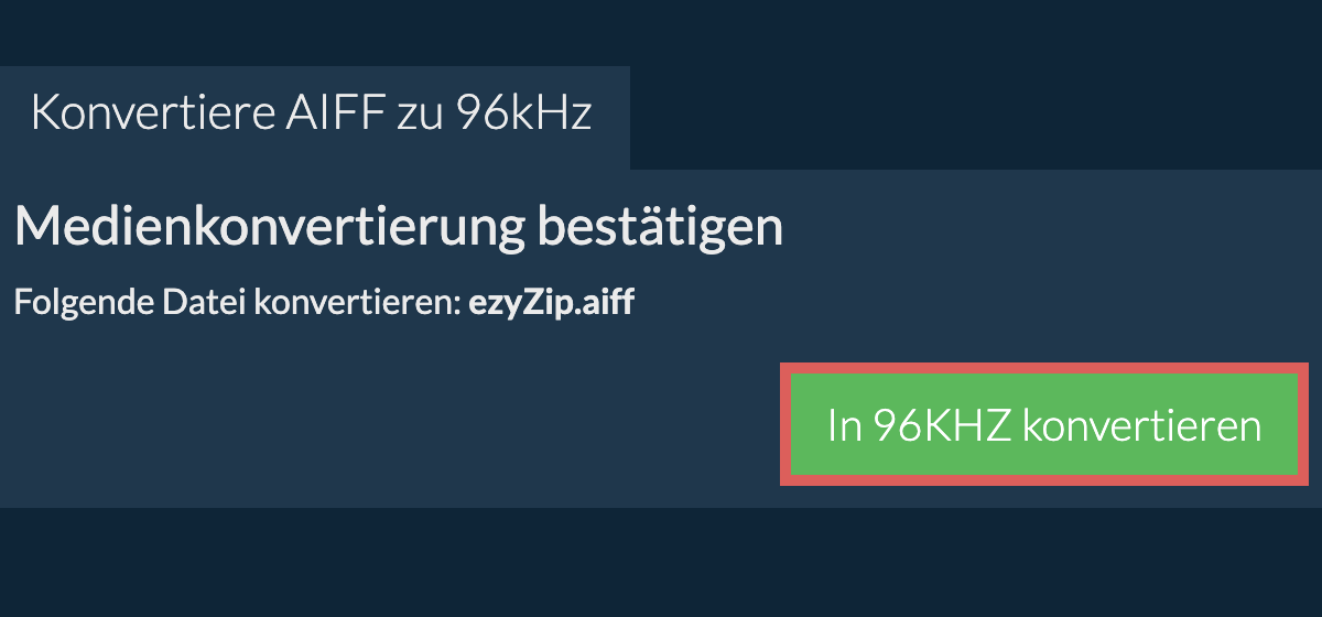 Konvertiere aiff zu 96kHz