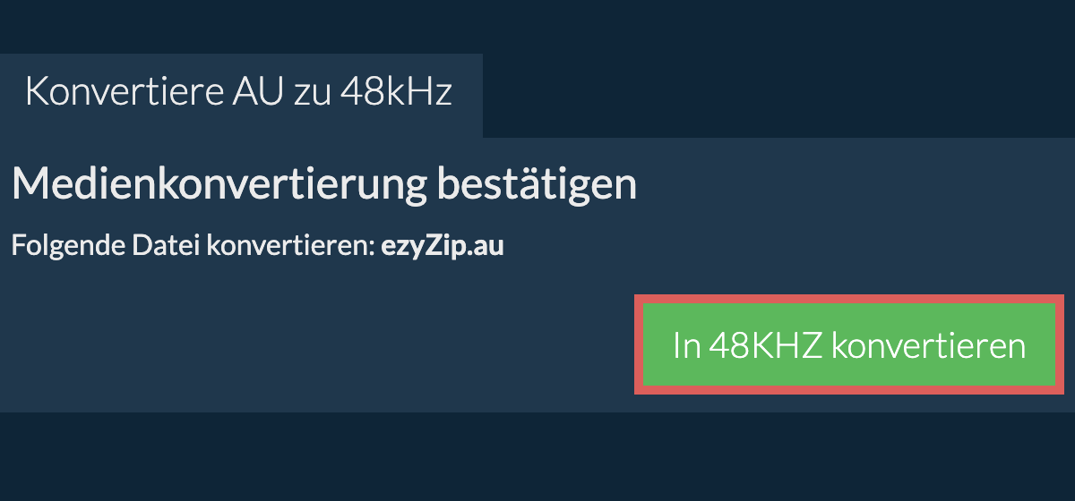 Konvertiere au zu 48kHz