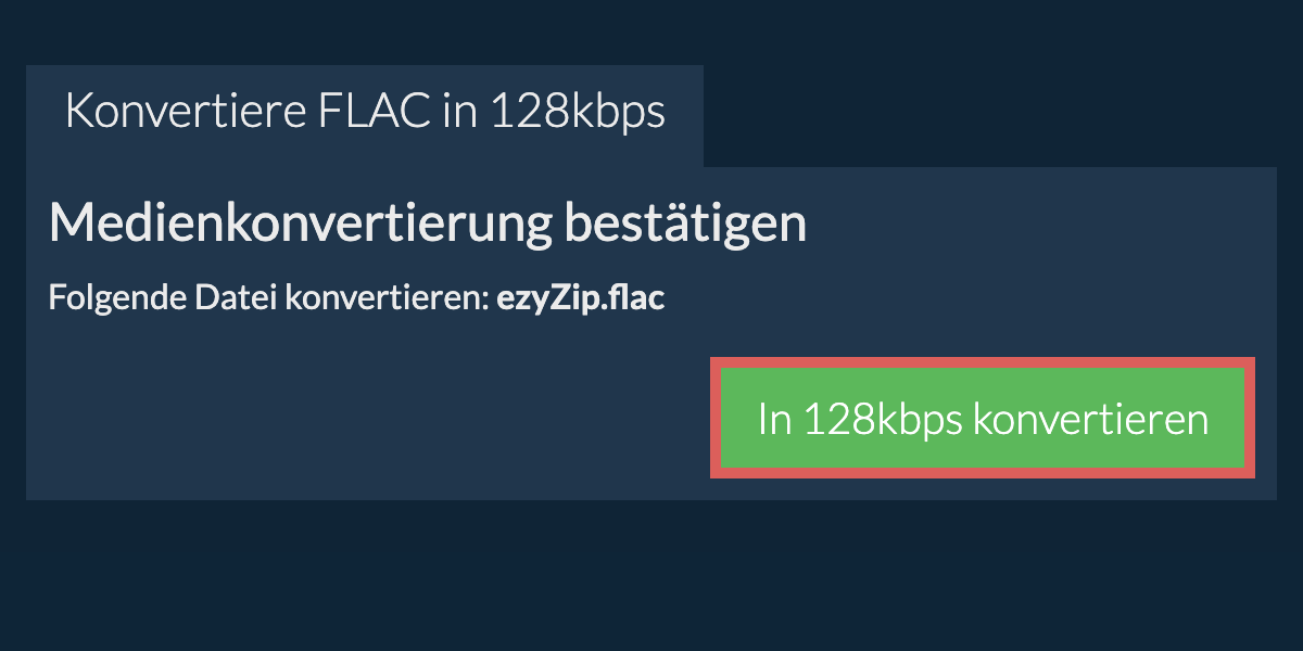 Konvertiere flac in 128kbps