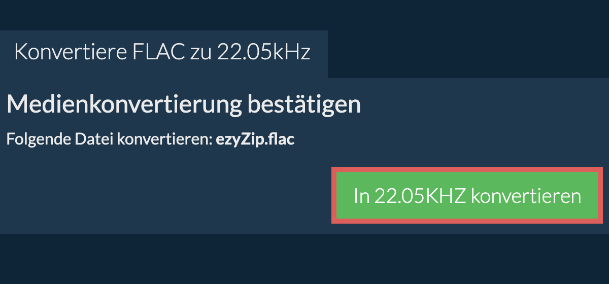 Konvertiere flac zu 22.05kHz