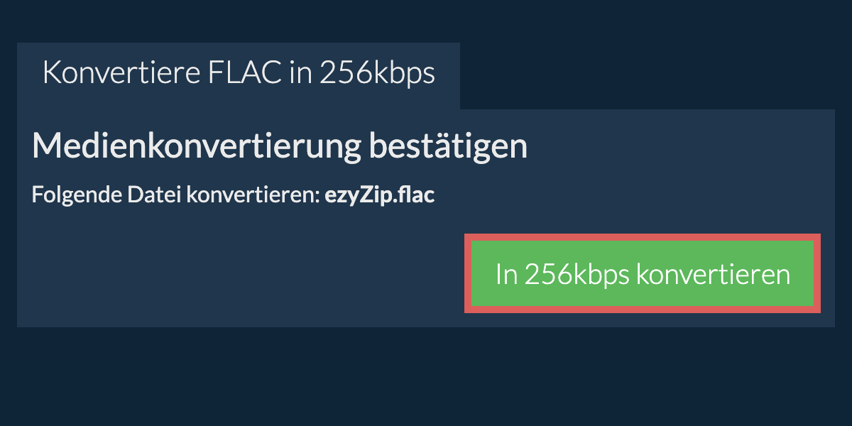 Konvertiere flac in 256kbps