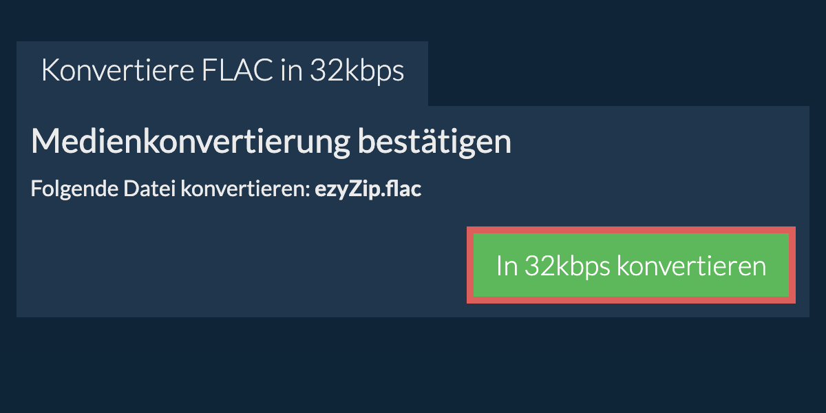 Konvertiere flac in 32kbps