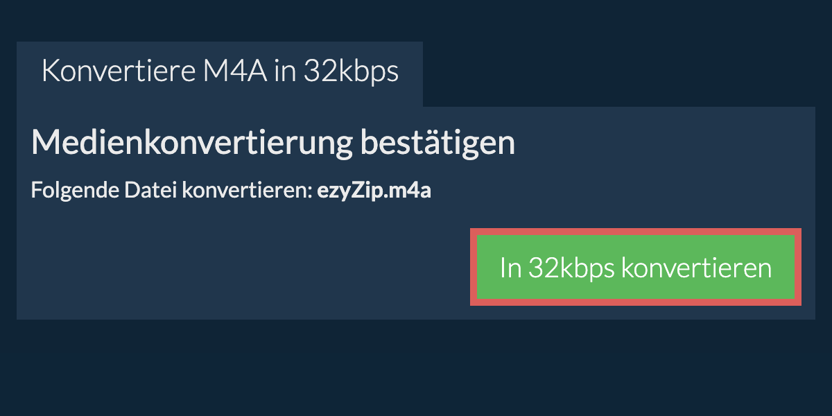 Konvertiere m4a in 32kbps