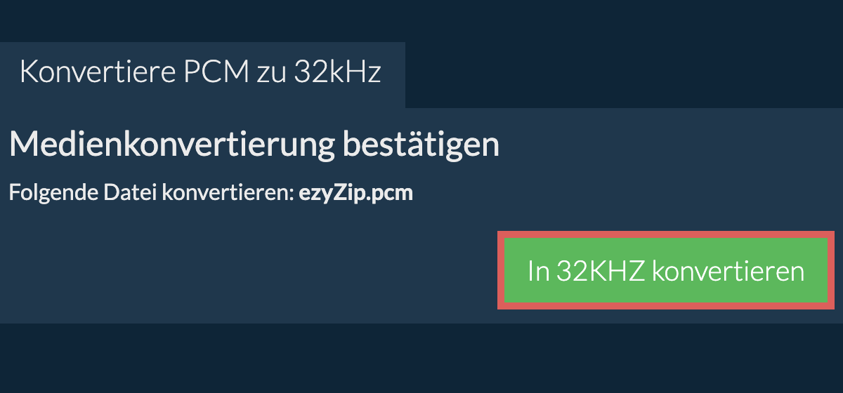 Konvertiere pcm zu 32kHz