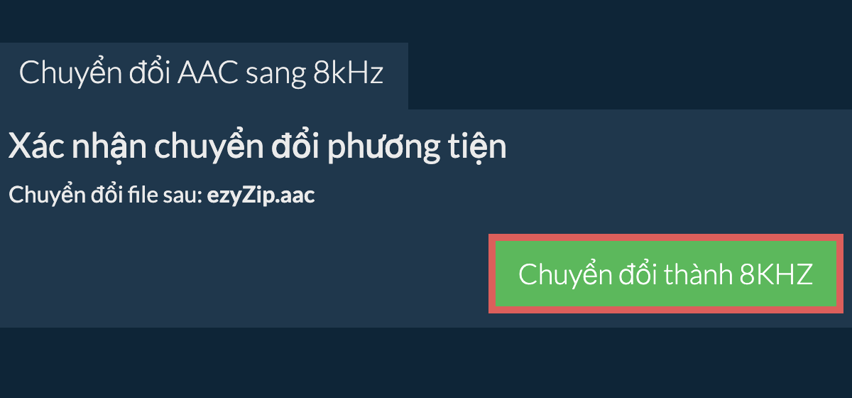 Chuyển đổi aac sang 8kHz