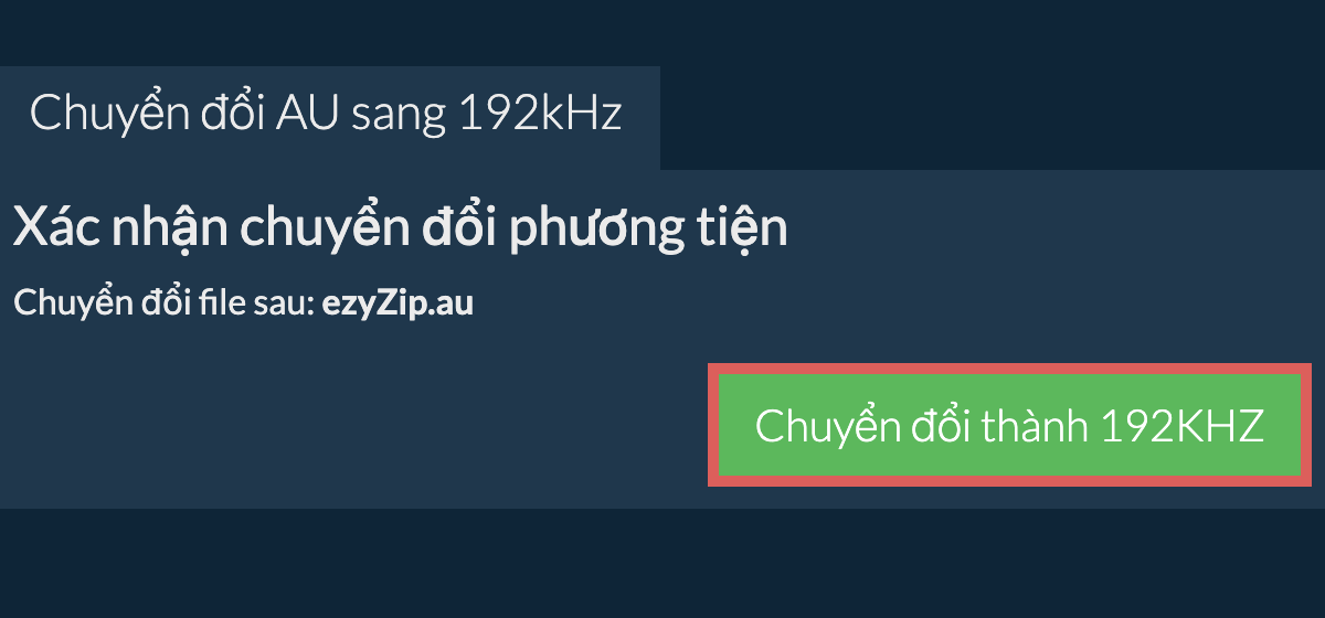 Chuyển đổi au sang 192kHz