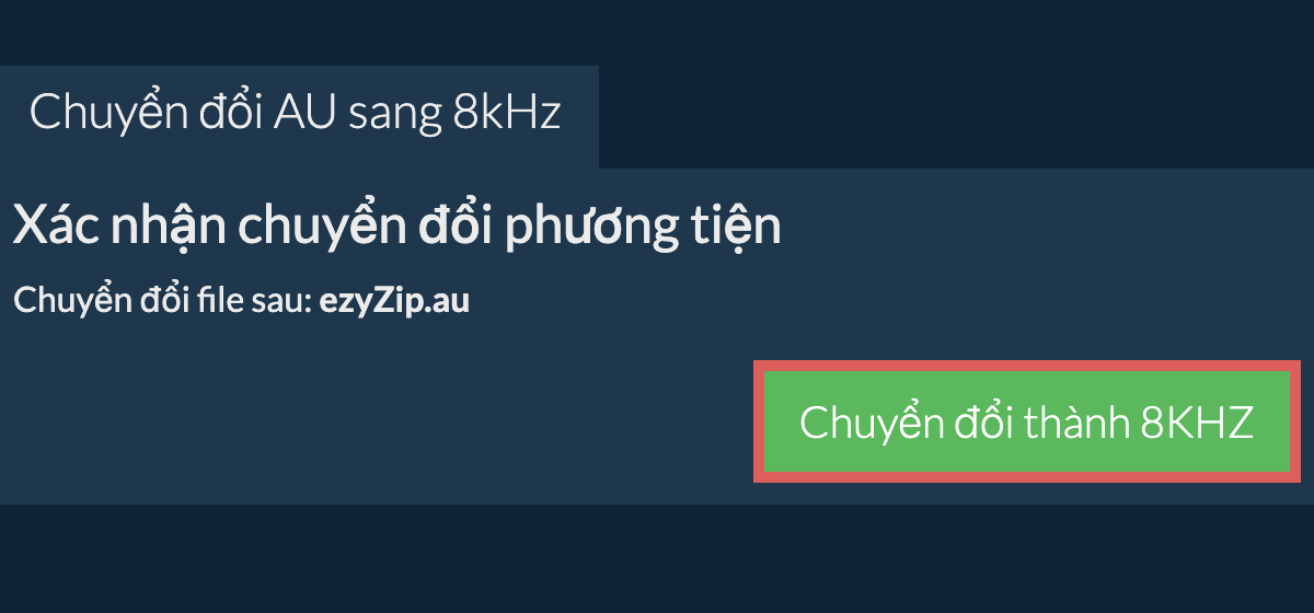 Chuyển đổi au sang 8kHz