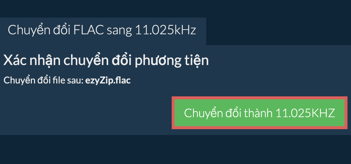 Chuyển đổi flac sang 11.025kHz