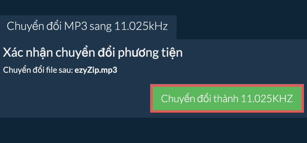 Chuyển đổi mp3 sang 11.025kHz