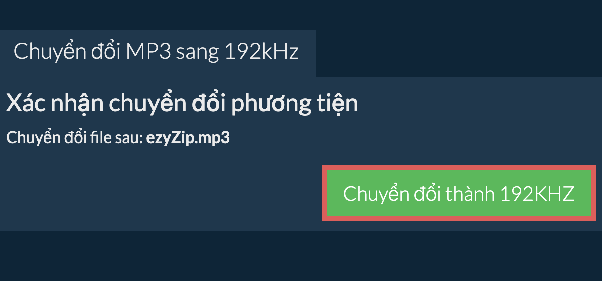 Chuyển đổi mp3 sang 192kHz