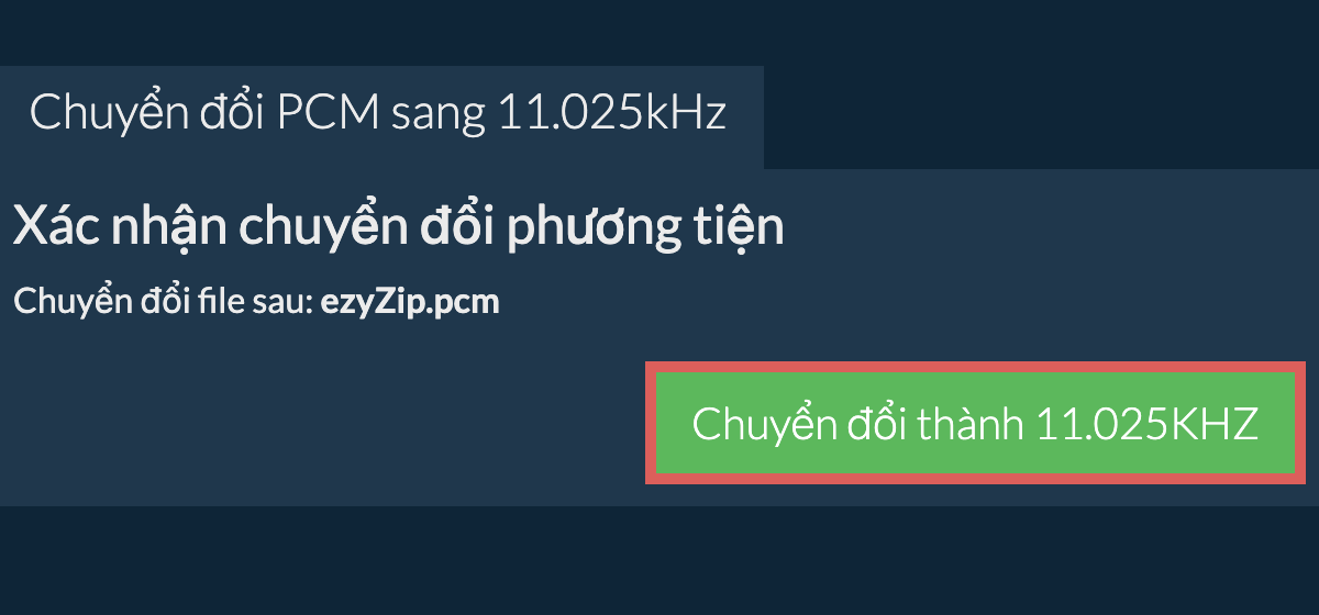 Chuyển đổi pcm sang 11.025kHz