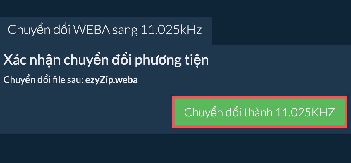 Chuyển đổi weba sang 11.025kHz