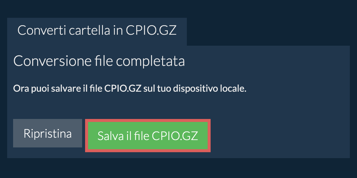 Salva cartella convertita