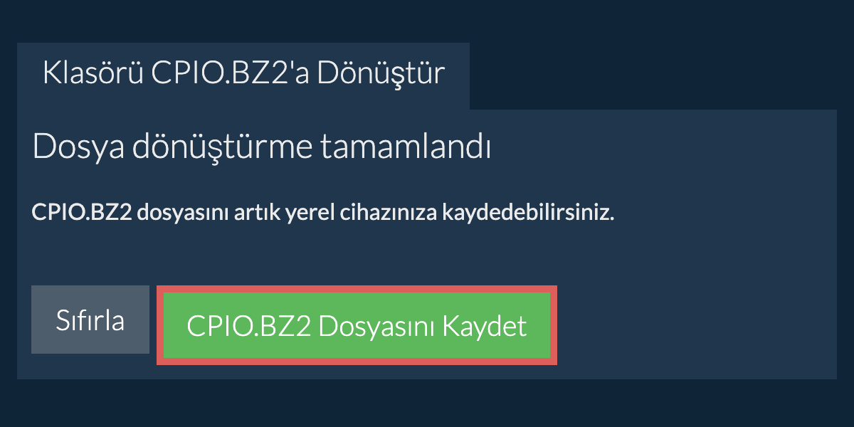 Dönüştürülen klasörü kaydet