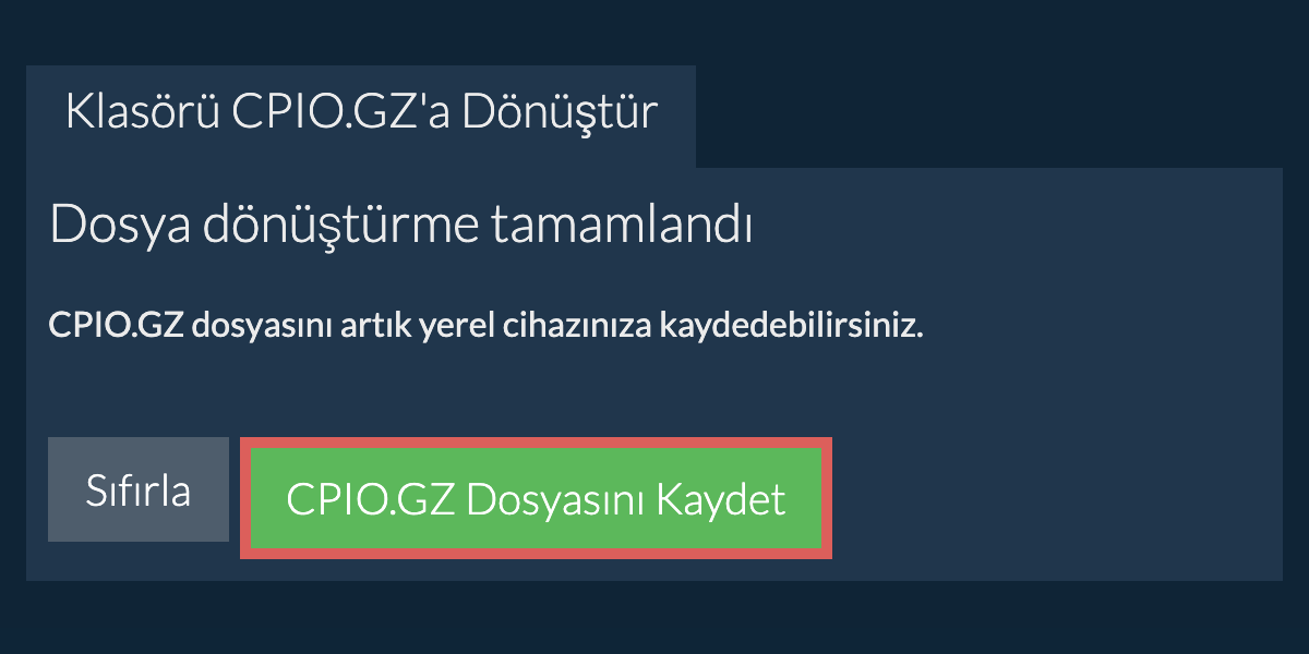 Dönüştürülen klasörü kaydet