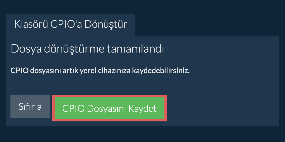 Dönüştürülen klasörü kaydet