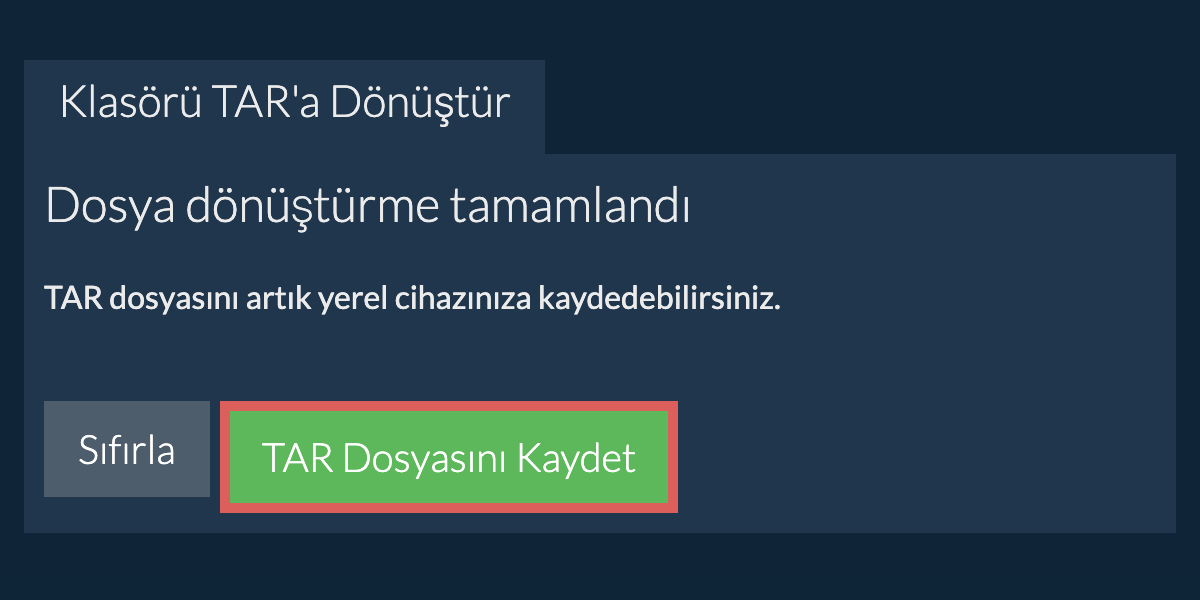 Dönüştürülen klasörü kaydet