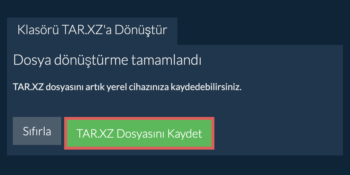 Dönüştürülen klasörü kaydet