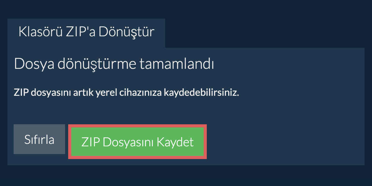 Dönüştürülen klasörü kaydet