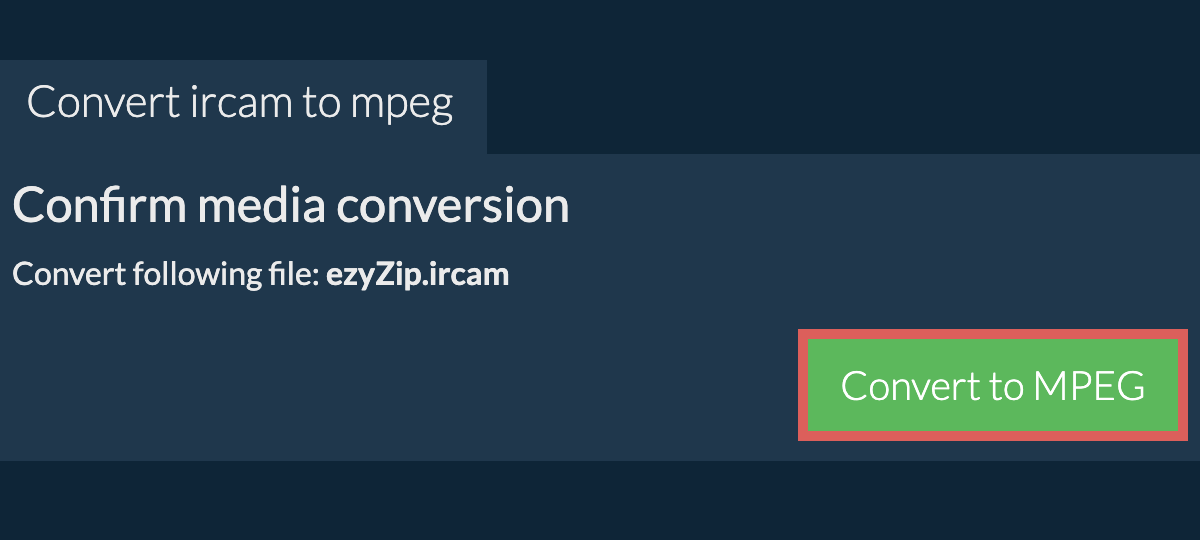 Convert to MPEG