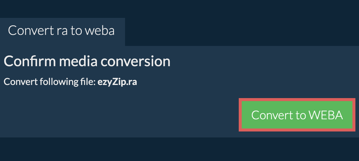 Convert to WEBA