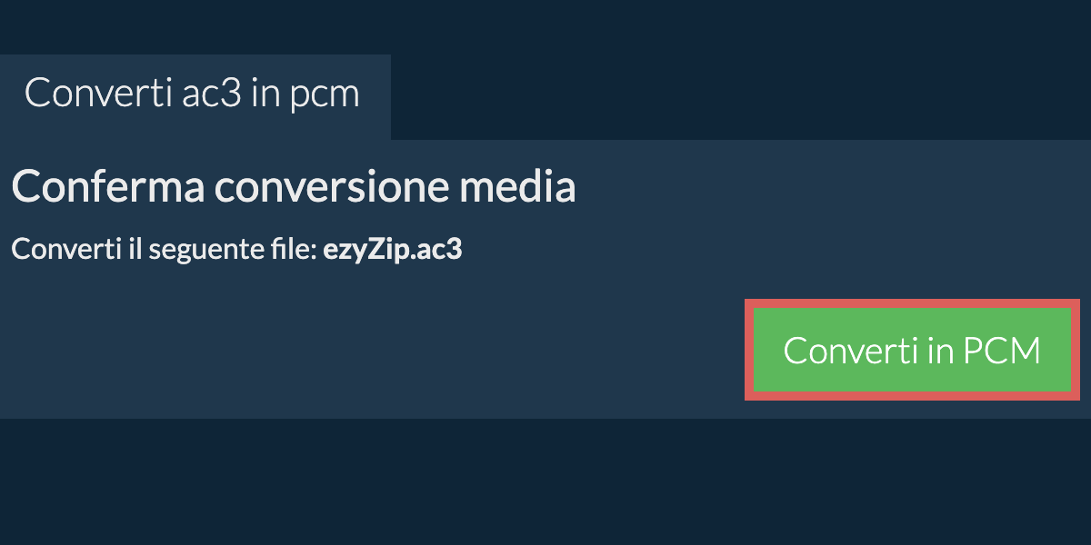 Converti in PCM