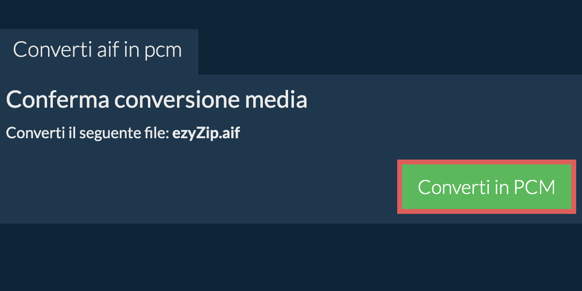 Converti in PCM