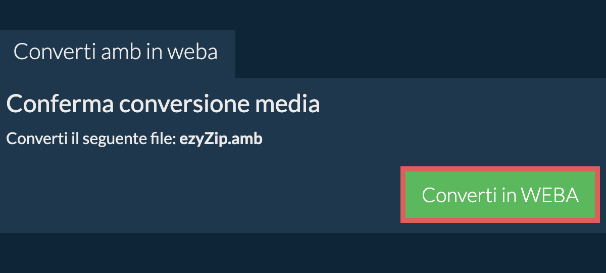 Converti in WEBA