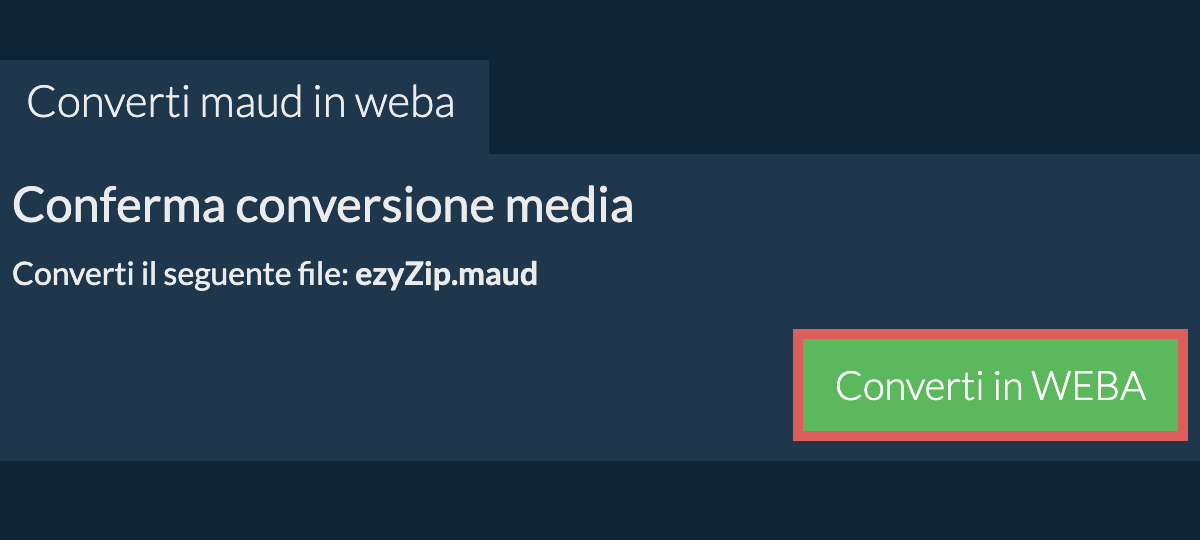 Converti in WEBA