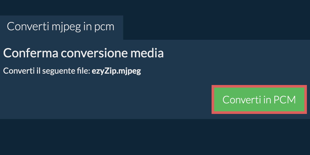 Converti in PCM