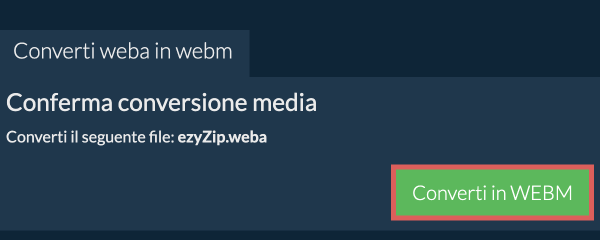 Converti in WEBM