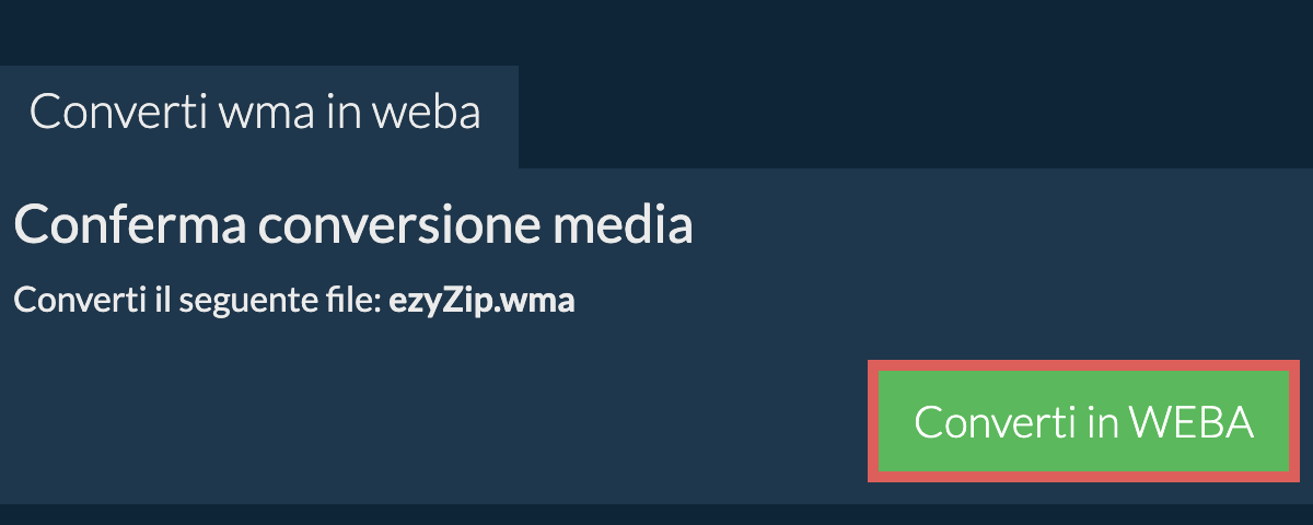 Converti in WEBA