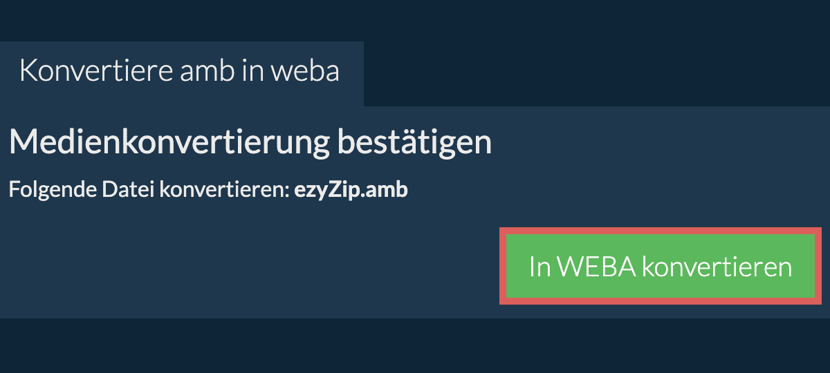 In WEBA konvertieren