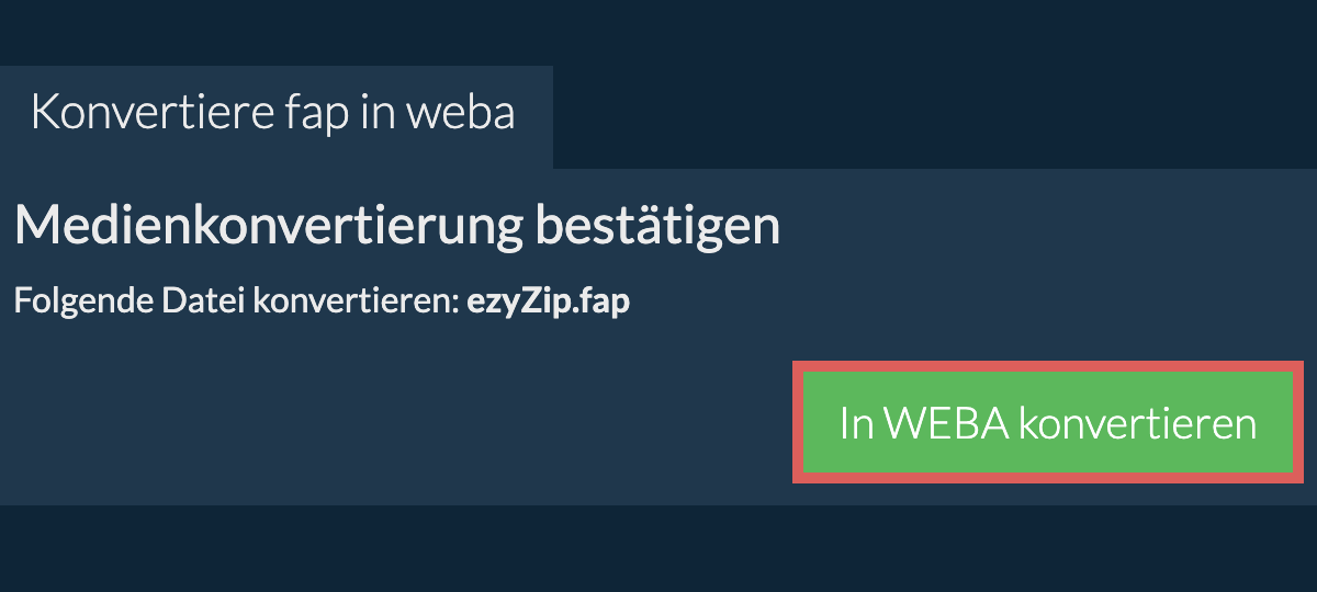 In WEBA konvertieren