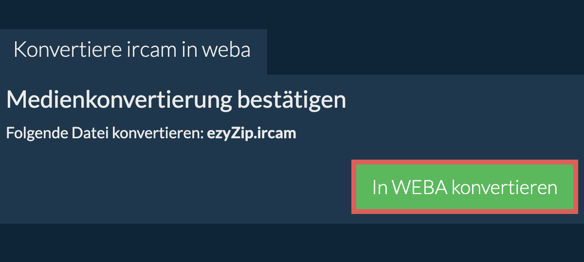 In WEBA konvertieren